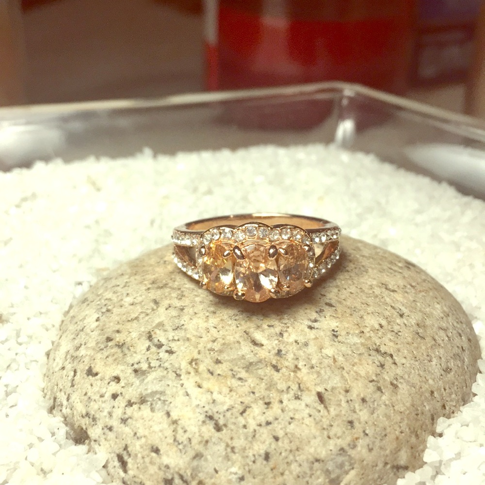 Champagne sapphire rose gold ring